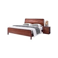 乌金木实木床1.8米双人床现代简约主卧1.5米高箱储物床中式婚床